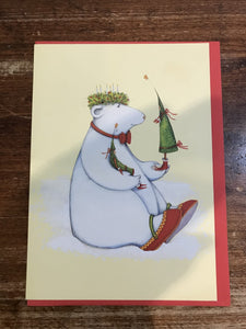 Patience Brewster Christmas Card-Polar Bear With Tree