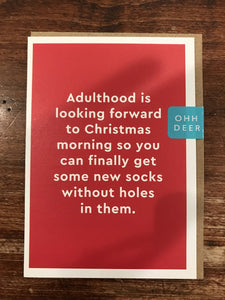 Ohh Deer Christmas Card-New Christmas Socks