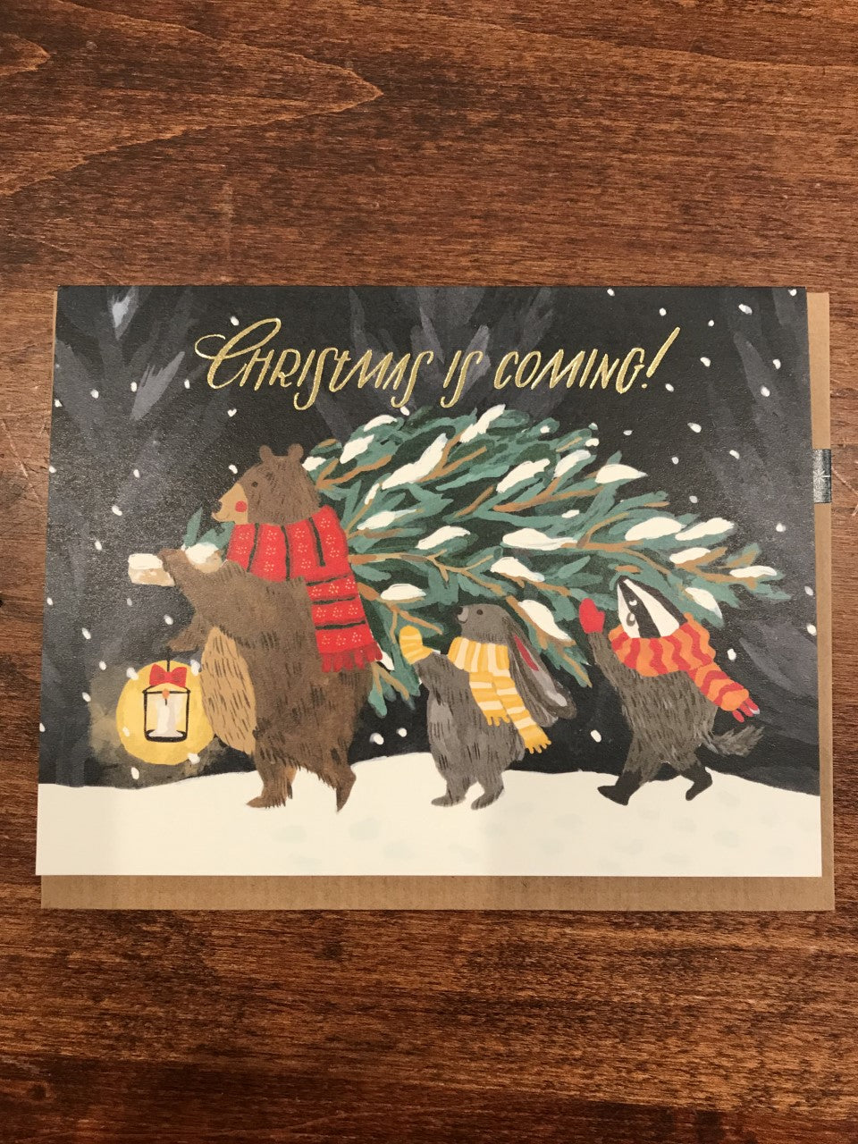Halfpenny Postage Christmas Card-Tree Shopping