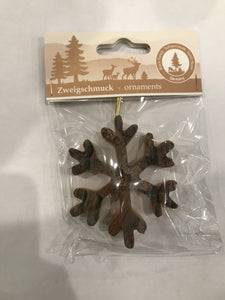 Waldfabrik Wooden Ornament-Bark Snowflake