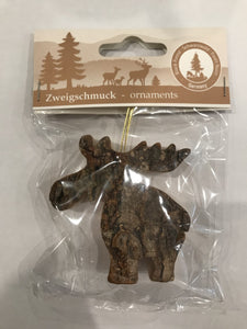 Waldfabrik Wooden Ornament-Bark Moose