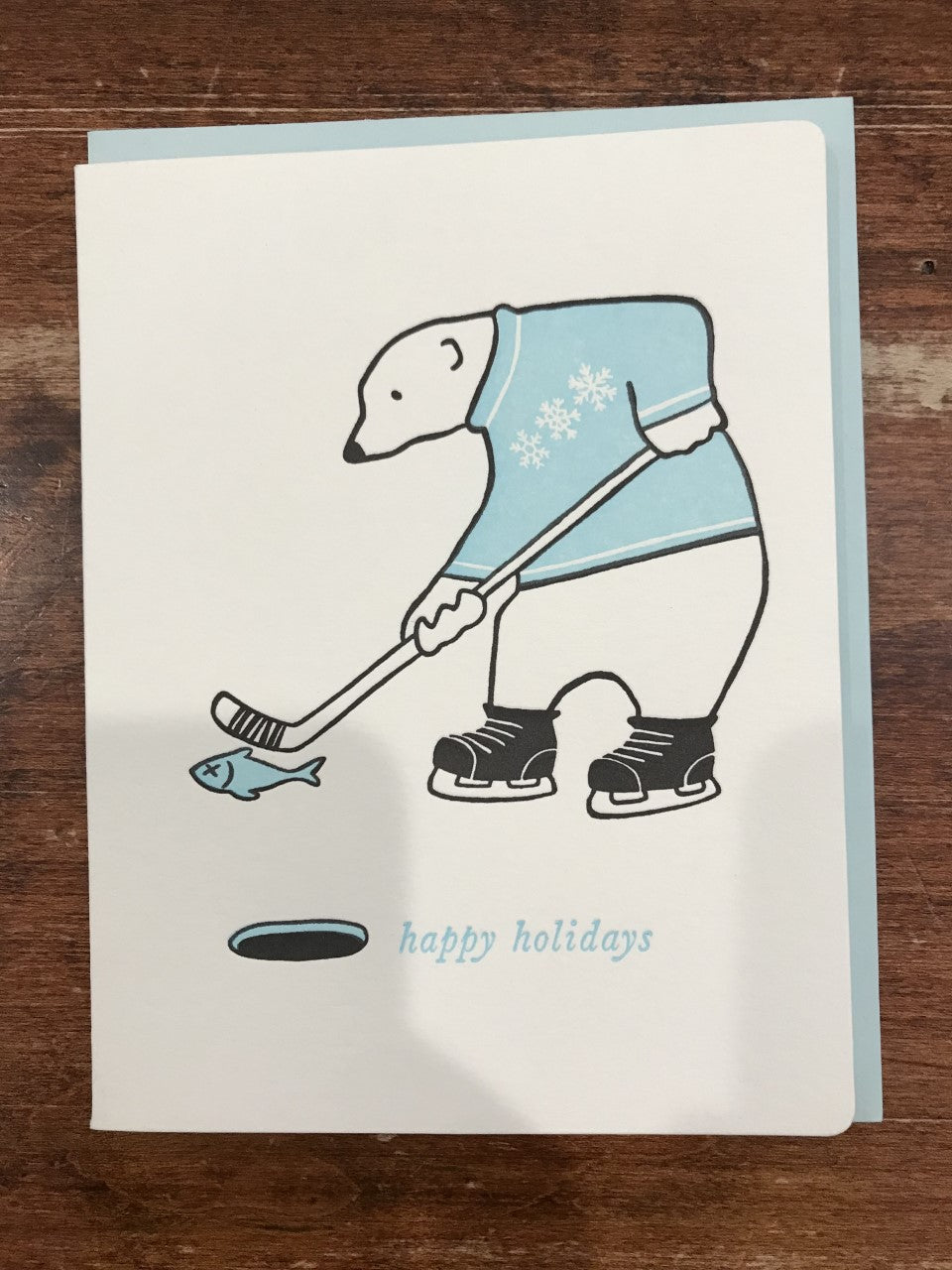 Dogwood Letterpress Holiday Card-Happy Holidays Polar Bear