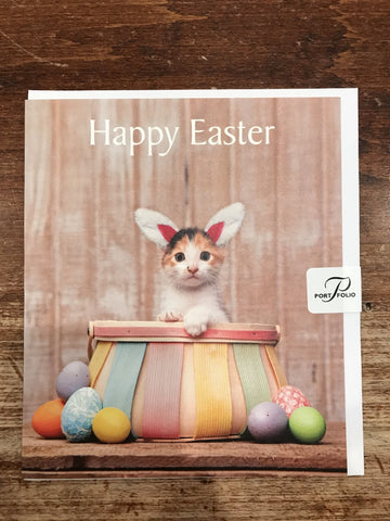 Portfolio Ltd. Easter Card-Easter Bunny Cat
