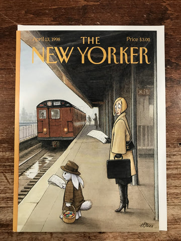 The New Yorker Easter Card-Commuter Easter Bunny