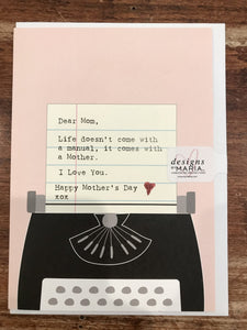 Designs By Maria Mother's Day Card-Typewrite