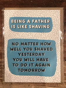 Halfpenny Postage Father's Day Card-Father Like Shaving