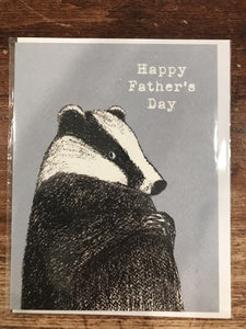 Halfpenny Postage Father's Day Card-Badger Father Day