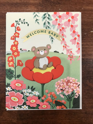 Joojoo Paper New Baby Card-Teddy Bear