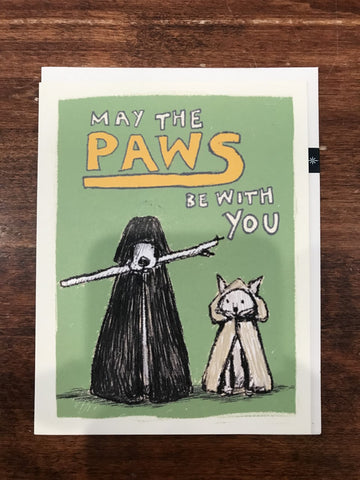 Halfpenny Postage Blank Card-May The Paws