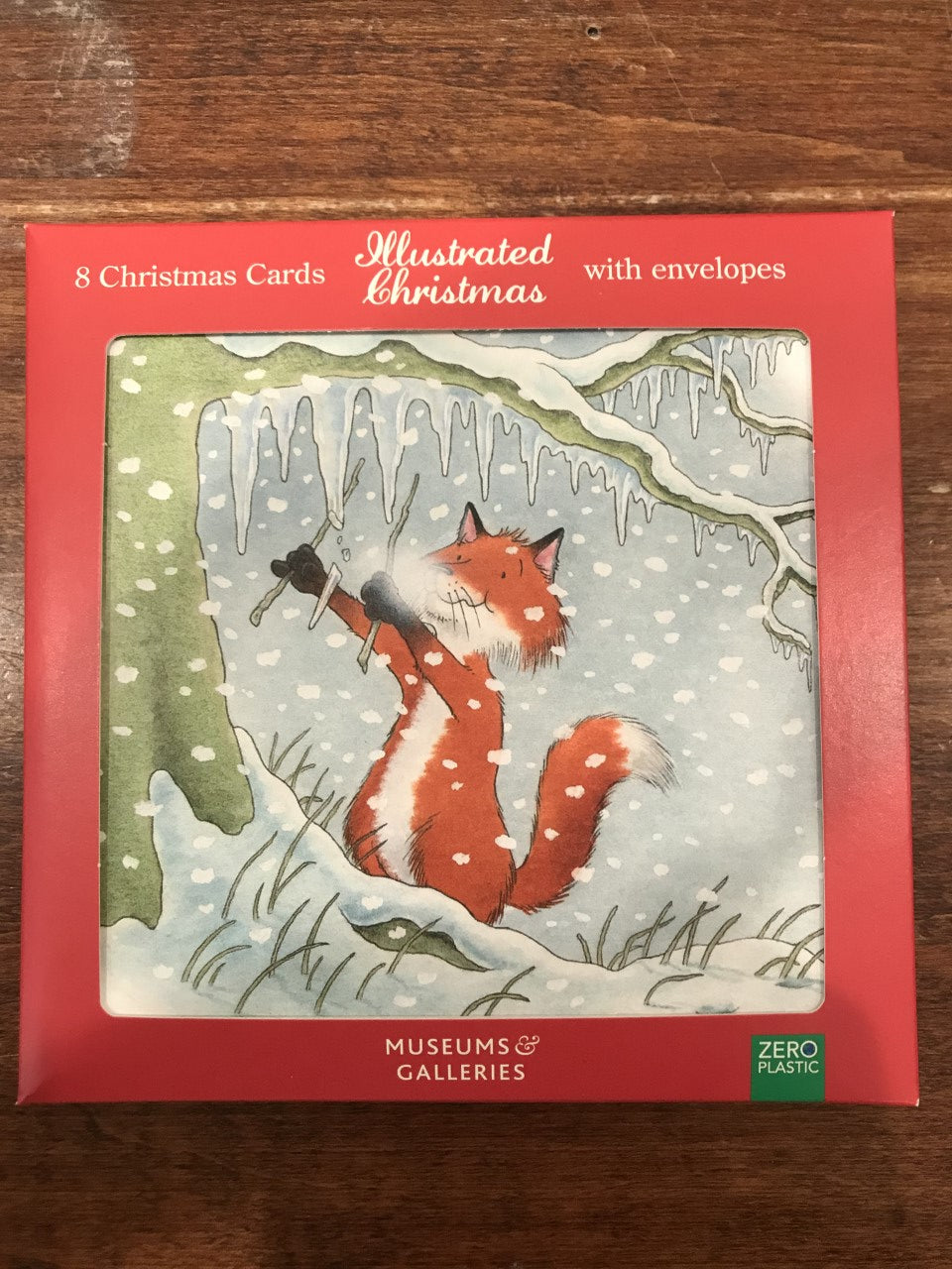 Museums and Galleries Fox Playing the Icicles Christmas Boxed Cards-Set of 8