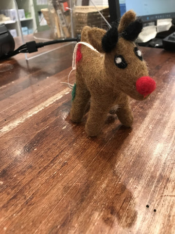 Hamro Village Reindeer Ornament-Full Figure Rudolph