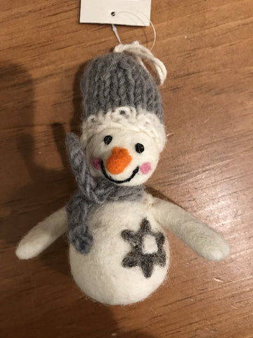 Hamro Village Happy Snowman Ornament