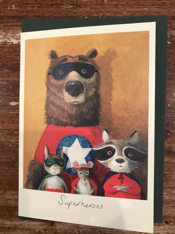 Two Bad Mice Blank Card-Superheroes