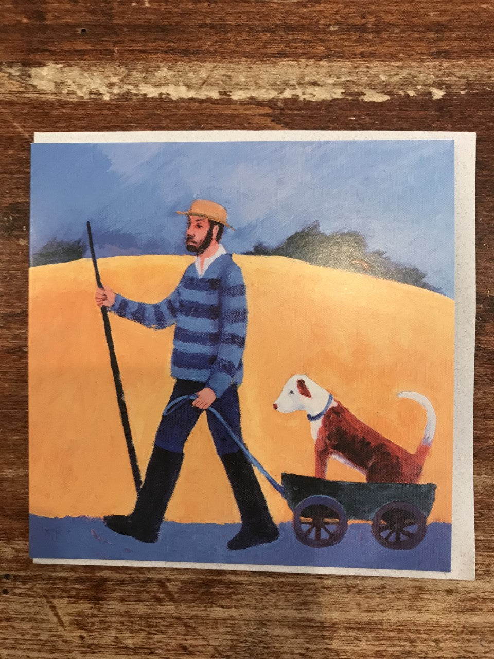 Canns Down Press Blank Card-Walking The Dog