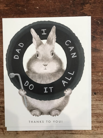 Dear Hancock Father's Day Card-Spare Tire Bunny