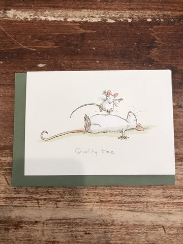 Two Bad Mice Blank Card-Quality Time