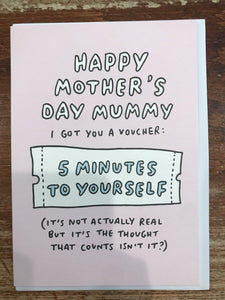 Cath Tate Mother's Day Card-Mum Voucher